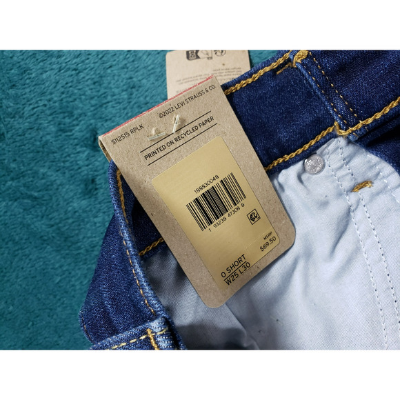 Levis 724 Jeans Size 0 Short Womens Blue Pants Stretch High Rise Straight NWT - Picture 7 of 16